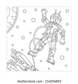 Astronaut Coloring Page Images Stock Photos Amp Vectors