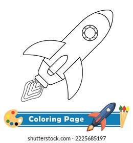 coloring page for kids, 
 rocket vector