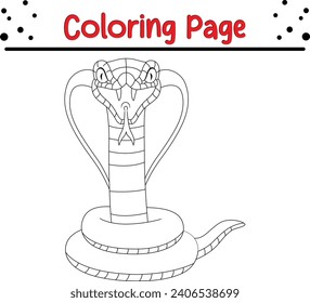 Coloring page king cobra snake