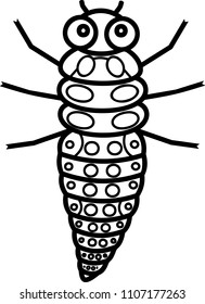 Coloring page. Larva of ladybird