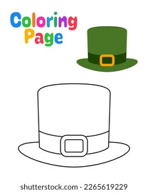 Coloring page with Leprechaun Hat for kids