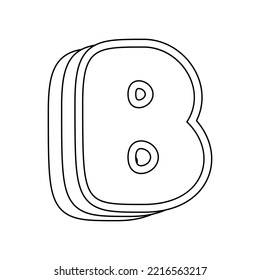 Coloring page with Letter B for kids