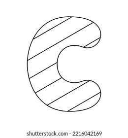 Coloring page with Letter C for kids