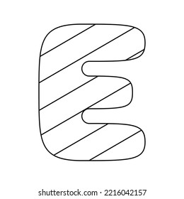 Coloring page with Letter E for kids