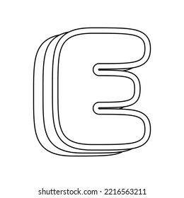 Coloring page with Letter E for kids