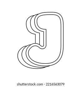 Coloring page with Letter J for kids