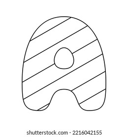 Coloring page with Letter A for kids