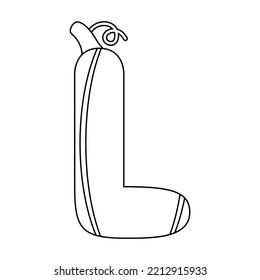 Coloring page with Letter L for kids