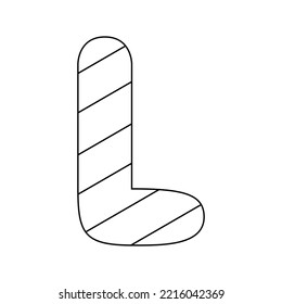 Coloring page with Letter L for kids
