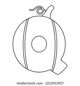 Coloring page with Letter Q for kids
