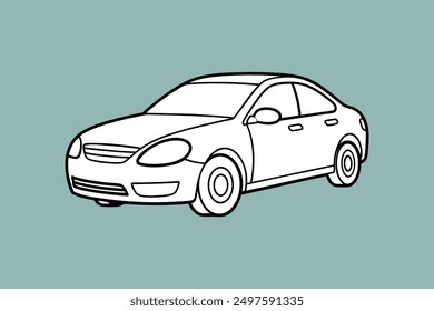 Coloring page line art for book. Car illustrate Isolated on background. vector illustration.