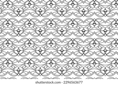 Coloring page with line art pattern. Seamless design vector illustration.