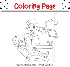 Página de Colores oficina de dentista de niños pequeños