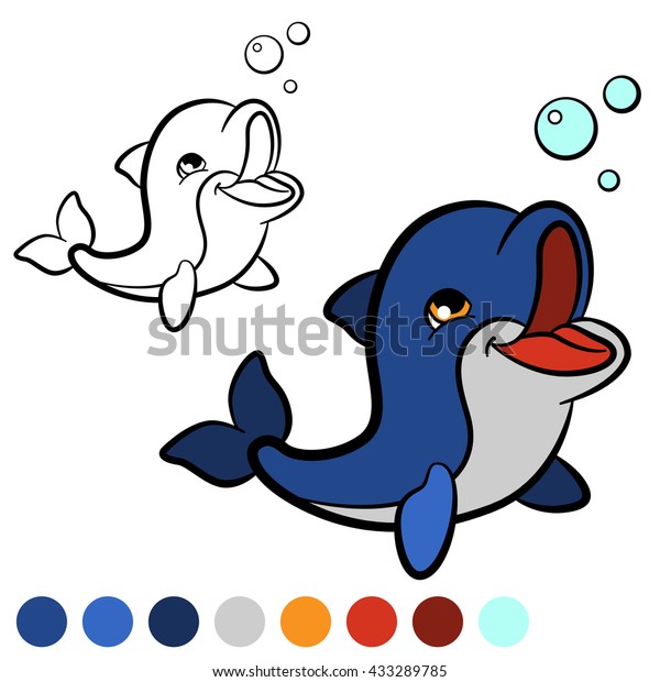 75 Coloring Pages Of Cute Baby Dolphins Download Free Images