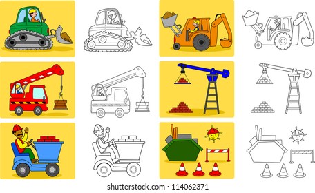 Coloring page for little kids about heavy industry