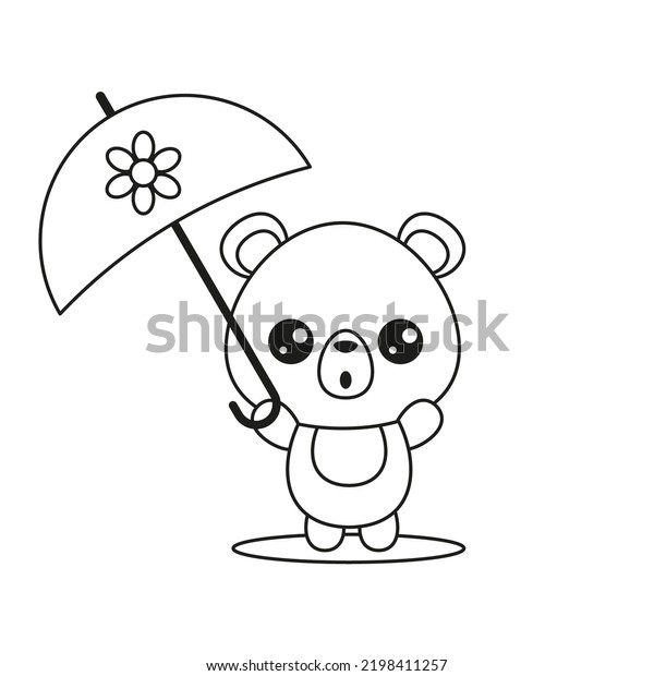 Coloring Page Little Ones Vector Character Stock Vector (Royalty Free