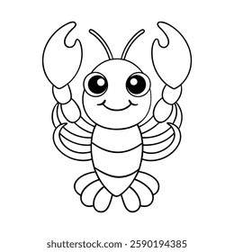 Coloring page Lobster vector illustration