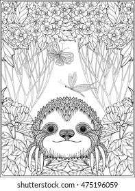 Download Coloring Book Sloth High Res Stock Images Shutterstock