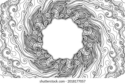 Coloring Page mandala design with text space