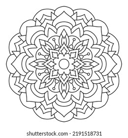 Coloring Page Mandala Outline Vector Decorative Stock Vector (Royalty ...