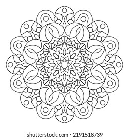 Coloring Page Mandala Outline Vector Decorative Stock Vector (royalty 