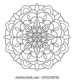 Coloring Page Mandala Outline Vector Decorative Stock Vector (Royalty ...