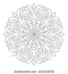 Farbseite mit mandala-Umriss. Design-Illustration für Vektorgrafik-Dekorationstipps 
