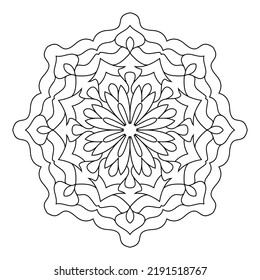 Coloring page with mandala outline. Vector decorative lace pattern design illustration 