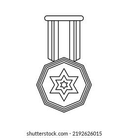 Coloring page with Medal for kids