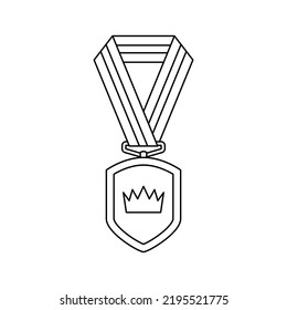 Coloring page with Medal for kids