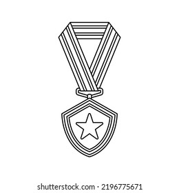 Coloring page with Medal for kids