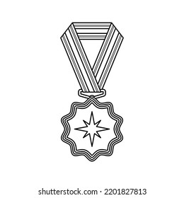 Coloring page with Medal for kids