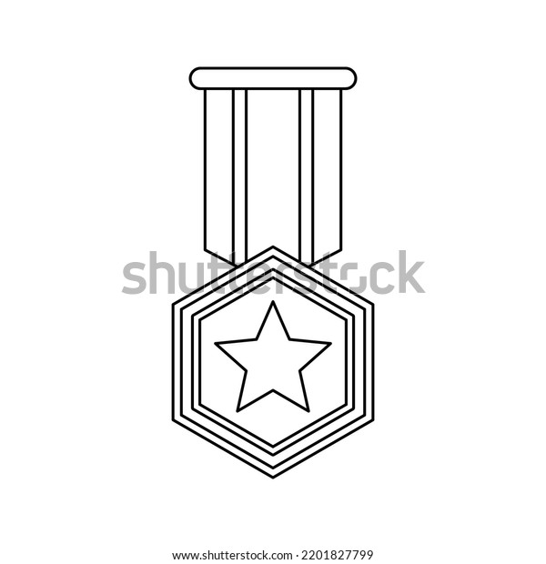 Coloring Page Medal Kids Stock Vector (Royalty Free) 2201827799 ...