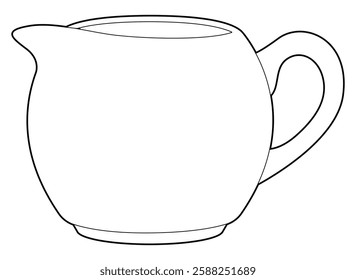 Coloring page. Milk jug. Black line.