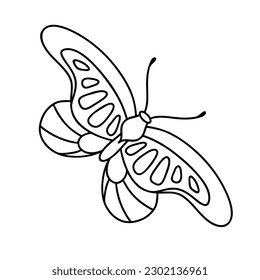 Coloring page - night butterfly. Vector outline illustration