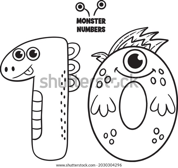 Coloring Page Numbers Education Fun Childrens Stock Vector (Royalty ...