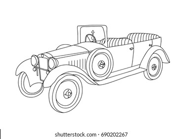 Coloring page - old vintage car