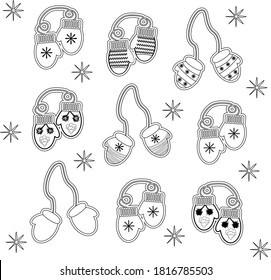 Coloring page on a Christmas theme, New Year's decor, traditions, a holiday with the family