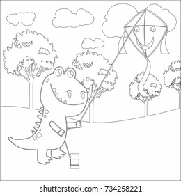 Coloring page on white background illustration vector