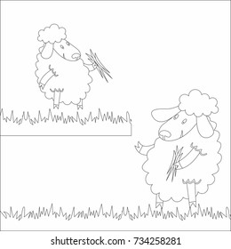 Coloring page on white background illustration vector