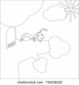 Coloring page on white background illustration vector