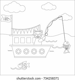 Coloring page on white background illustration vector