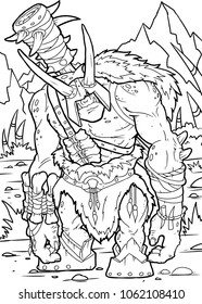 Coloring page orc, eps10 vector illustration, A4