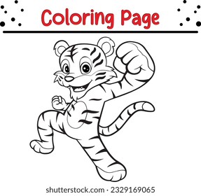 Coloring Page Outline of cartoon . Animals Coloring book for kids.