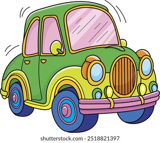 Coloring page outline of the cartoon big truck car. Colorful vector illustration, summer coloring book for kids.