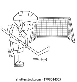 62 Kids playing hockey coloring page Stock Vectors, Images & Vector Art ...