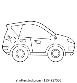 Coloring Page Outline Of cartoon Car. Images transport or vehicle for children. Vector. Coloring book for kids  