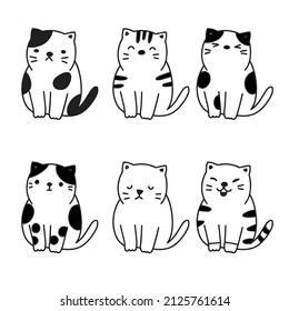 Coloring page outline of cartoon cat.
