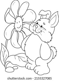 Coloring Page Outline Cartoon Cute Little Stock Vector (Royalty Free ...