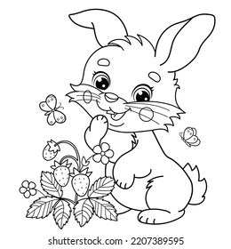 Coloring Page Outline Cartoon Cute Bunny Stock Vector (Royalty Free ...